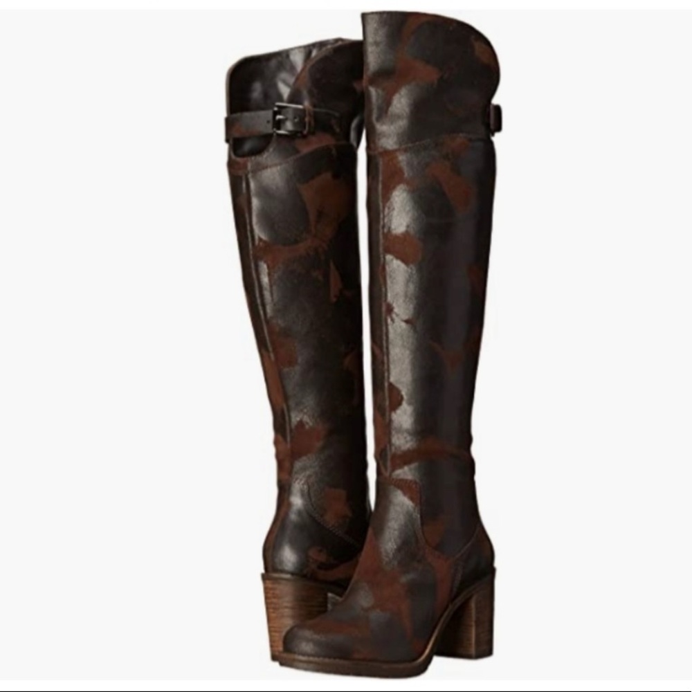 Donald Pliner Taria knee high boots espresso vintage suede